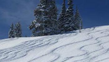 Fresh tracks earned during cross country ski trip.